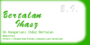 bertalan ihasz business card